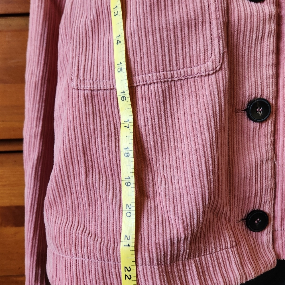 Zara Mauve Or Blush Cropped Corduroy Overshirt - Size S - Picture 5 of 7